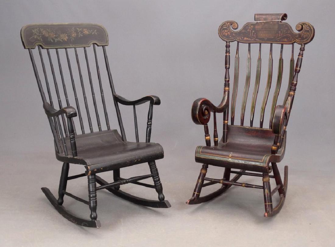 19th c. Paint Decorated Rocking Chairs (1 of 7)