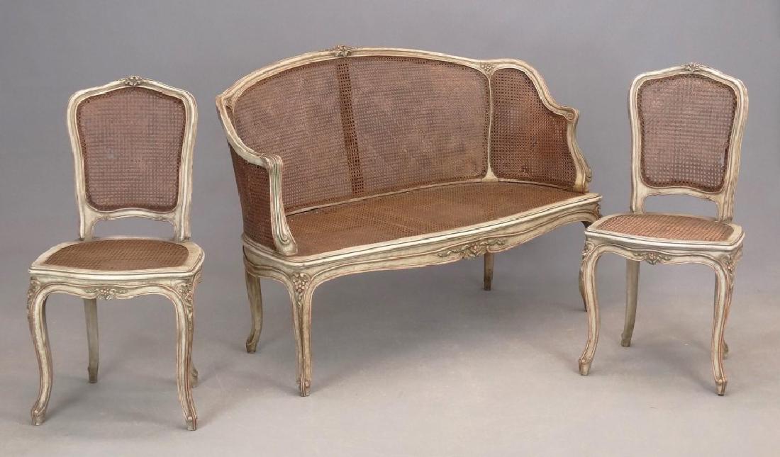French Caned Settee & Chairs (1 of 7)