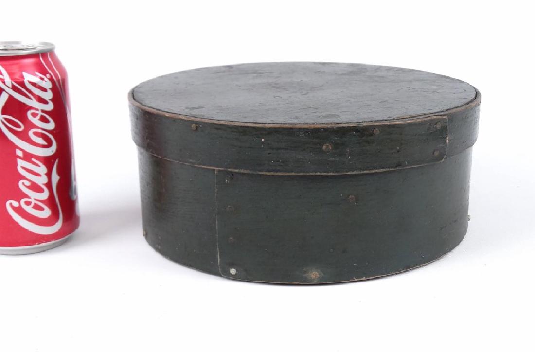 19th c. Pantry Box: 19th c. pantry box in original green paint. 8 3/4" D., 3 1/2" Ht..