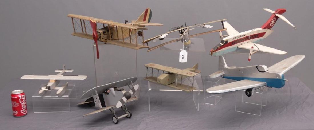 Airplane Models: Lot (7) various airplane models. 12" to 26" L. wing spans.