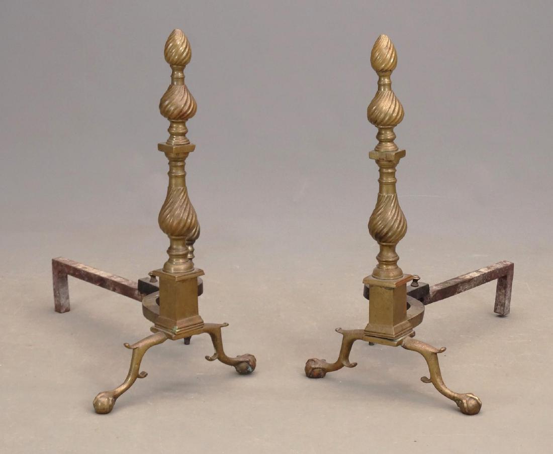 Pair 19th c. Andirons (1 of 3)
