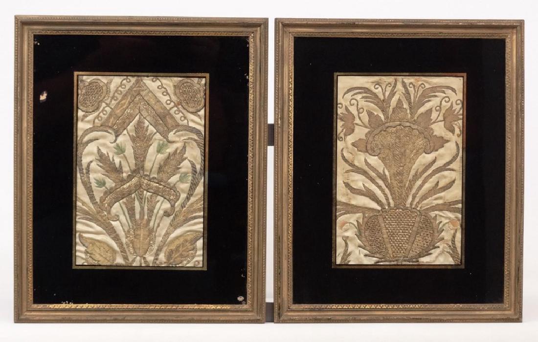 Pair 18th c. Ottoman Silk And Metal Purse Fronts (1 of 4)