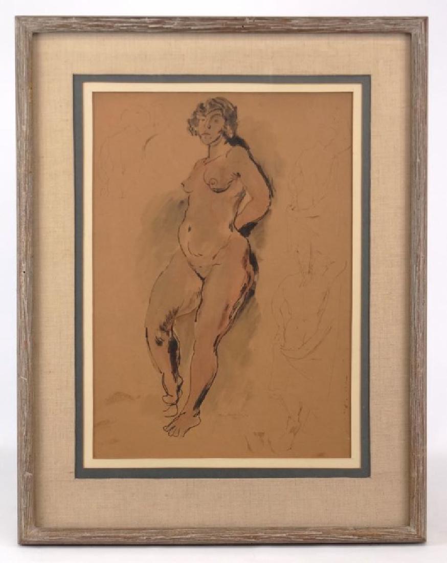 Raphael Soyer (N.Y. 1899-1987): Raphael Soyer (N.Y. 1899-1987), female nude. Sight 18 1/2" x 13 1/2".