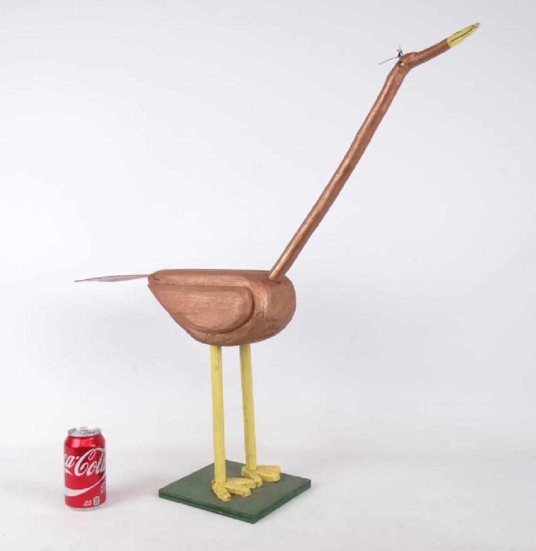 Nova Scotia Folk Art Bird: Nova Scotia painted folk art wooden bird. 29" Ht..