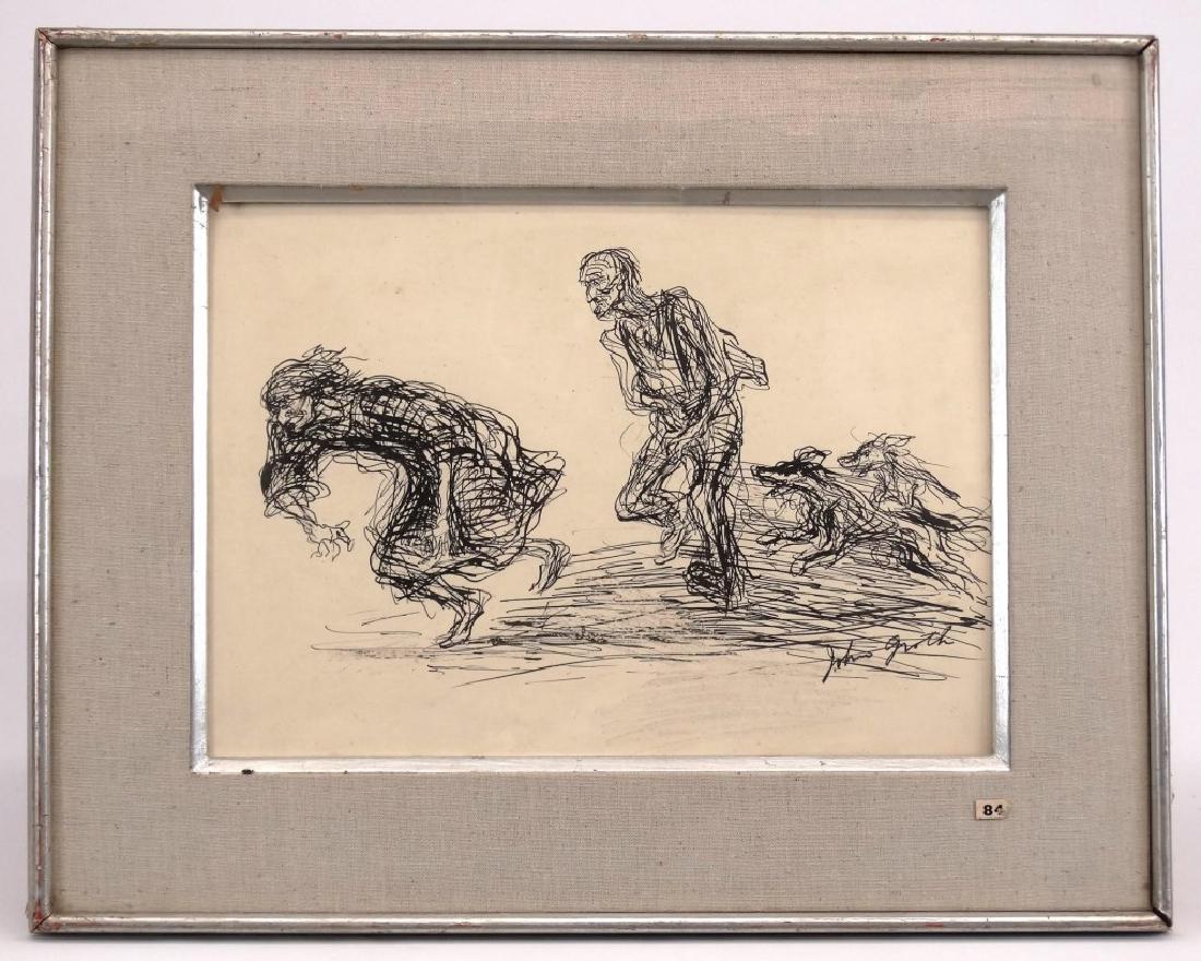 John Groth (1908-1988): John Groth (N.Y./Ill. 1908-1988), drawing on paper. Sight 12 1/7" x 17 1/2".