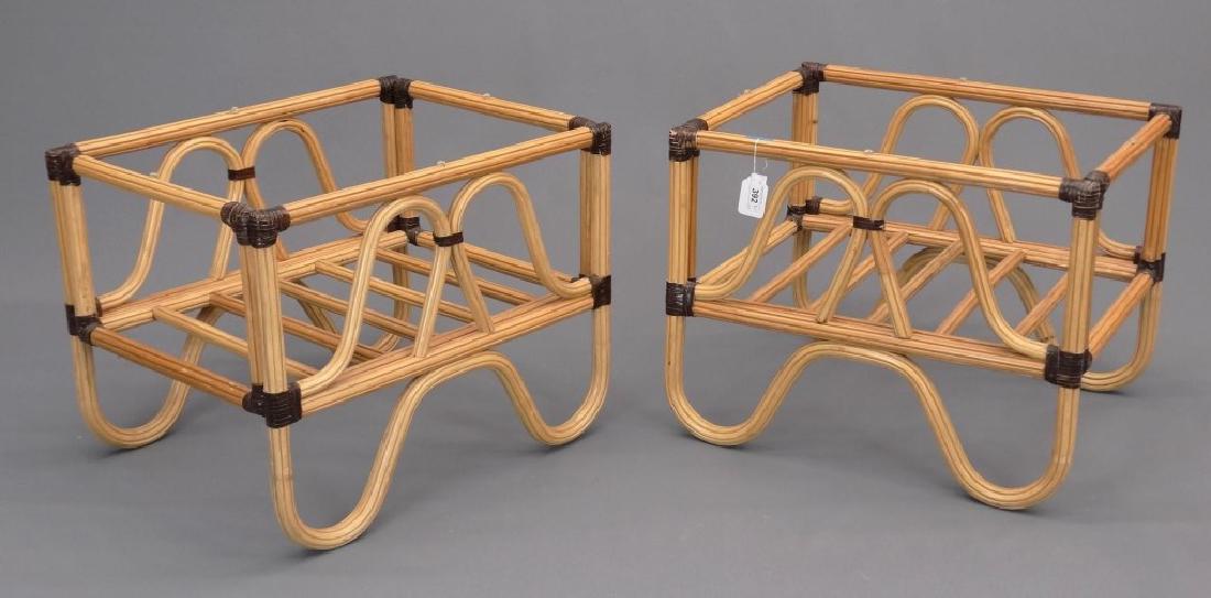 Pair Mid Century Bamboo Tables (1 of 3)