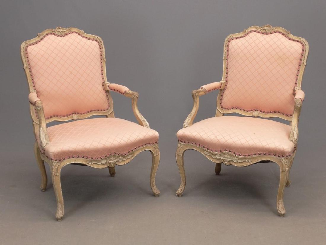 Pair French Style Armchairs (1 of 5)