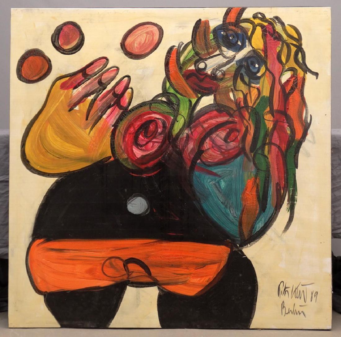 Peter Keil (b. 1942): Peter Keil (United States/German b. 1942), "House wife/Afternoon". COA reverse. Frame overall 48" x 48".