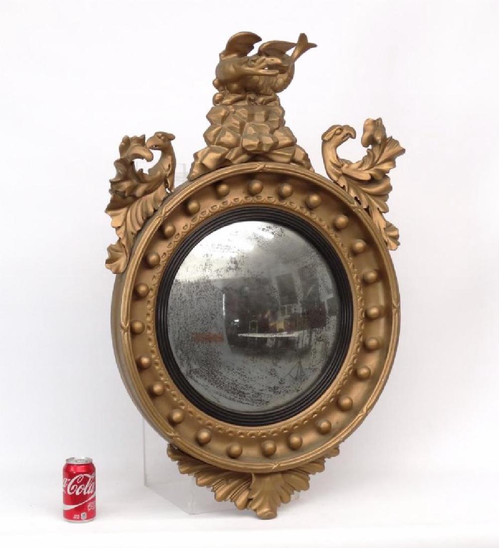 Convex Mirror: C. 1900's Convex mirror. 23" x 39".