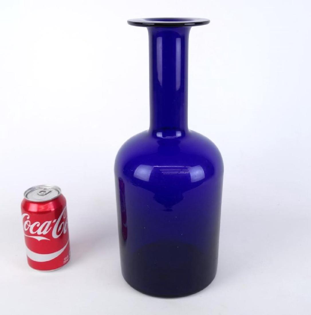 Holmegaard Cobalt Vase: Holmegaard MCM Gulvase cobalt vase. 14 1/2" Ht..