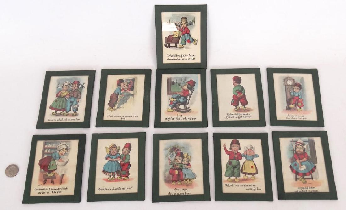 Framed Valentines: Lot (11) framed Valentines. 5" x 4".