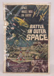 Vintage Movie Poster: Vintage movie poster "BATTLE IN OUTER SPACE" (dated 1960). 41" x 27".