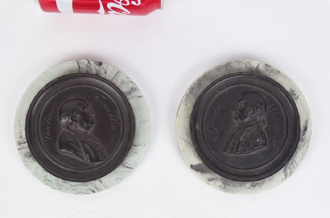 19th c. Ben Franklin & George Washington Plaques (1 of 3)