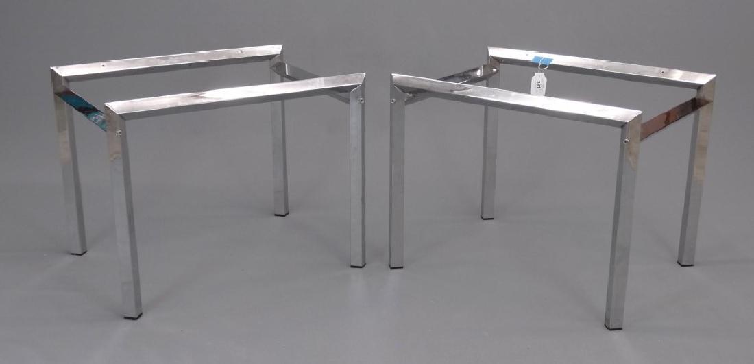 Pair Mid Century Chrome Tables (1 of 3)