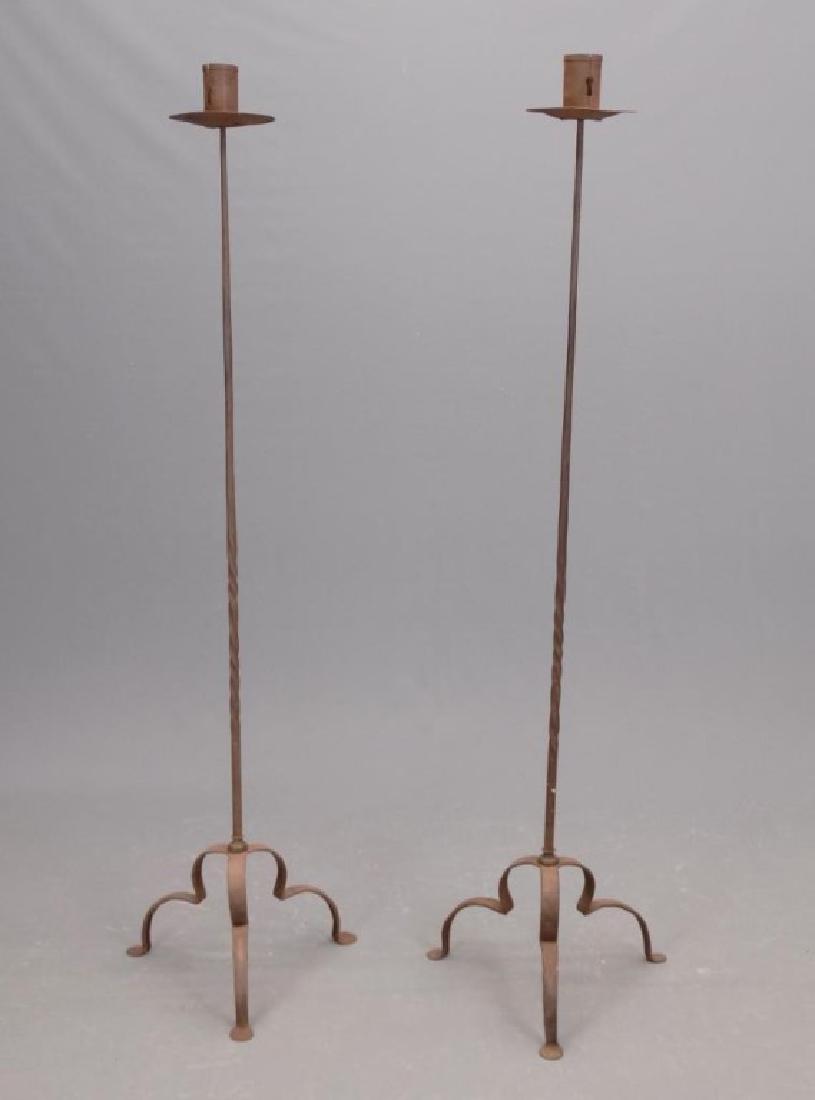 Pair Iron Floor Torchieres (1 of 4)