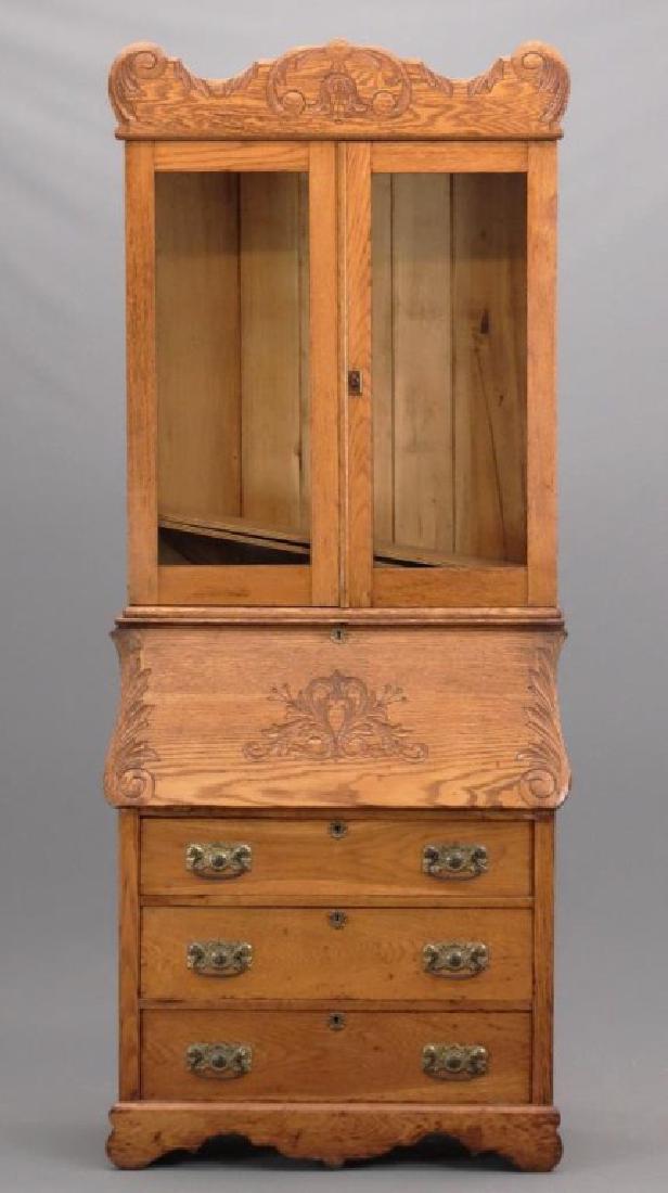 Victorian Oak Secretary (1 of 11)