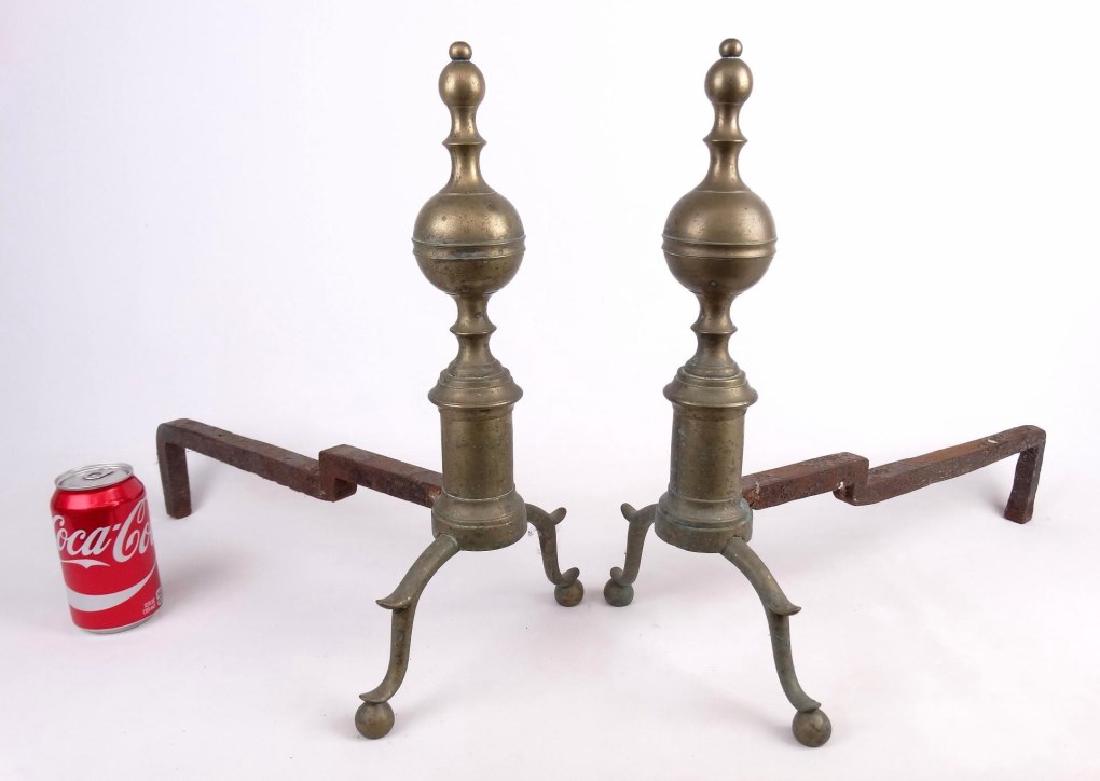 Pair 19th c. Andirons (1 of 4)