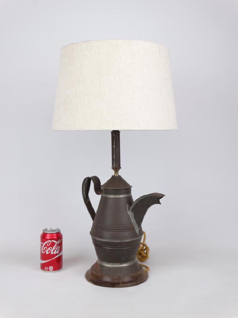 Early Tin Coffee Pot Lamp (1 of 3)