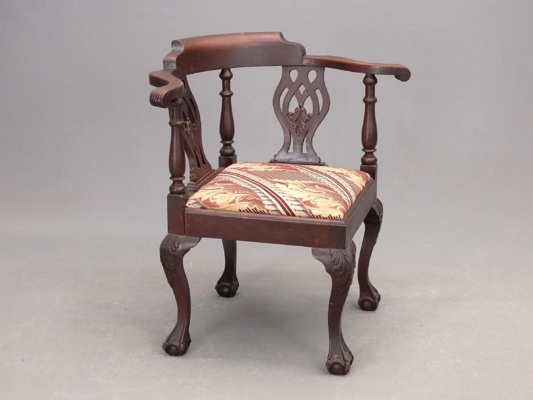 C. 1900's Mahogany Corner Chair (1 of 6)
