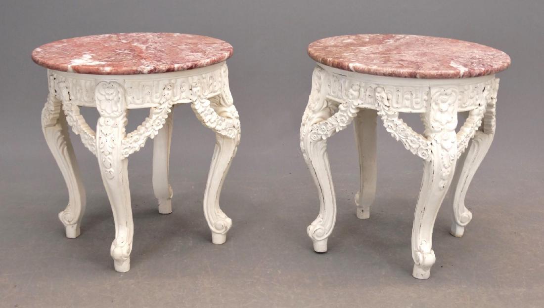 Pair Marble Top Stands (1 of 4)