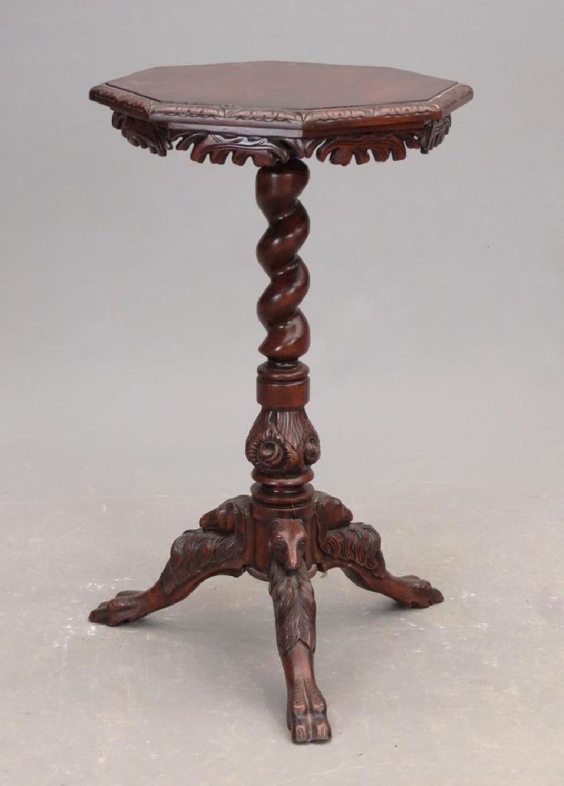 Carved Mahogany Lamp Table (1 of 5)