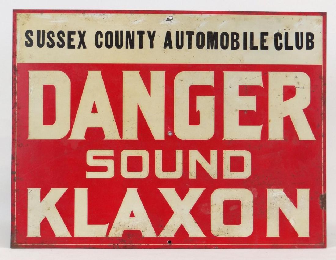 SUSSEX COUNTY AUTOMOBILE CLUB Sign (1 of 4)