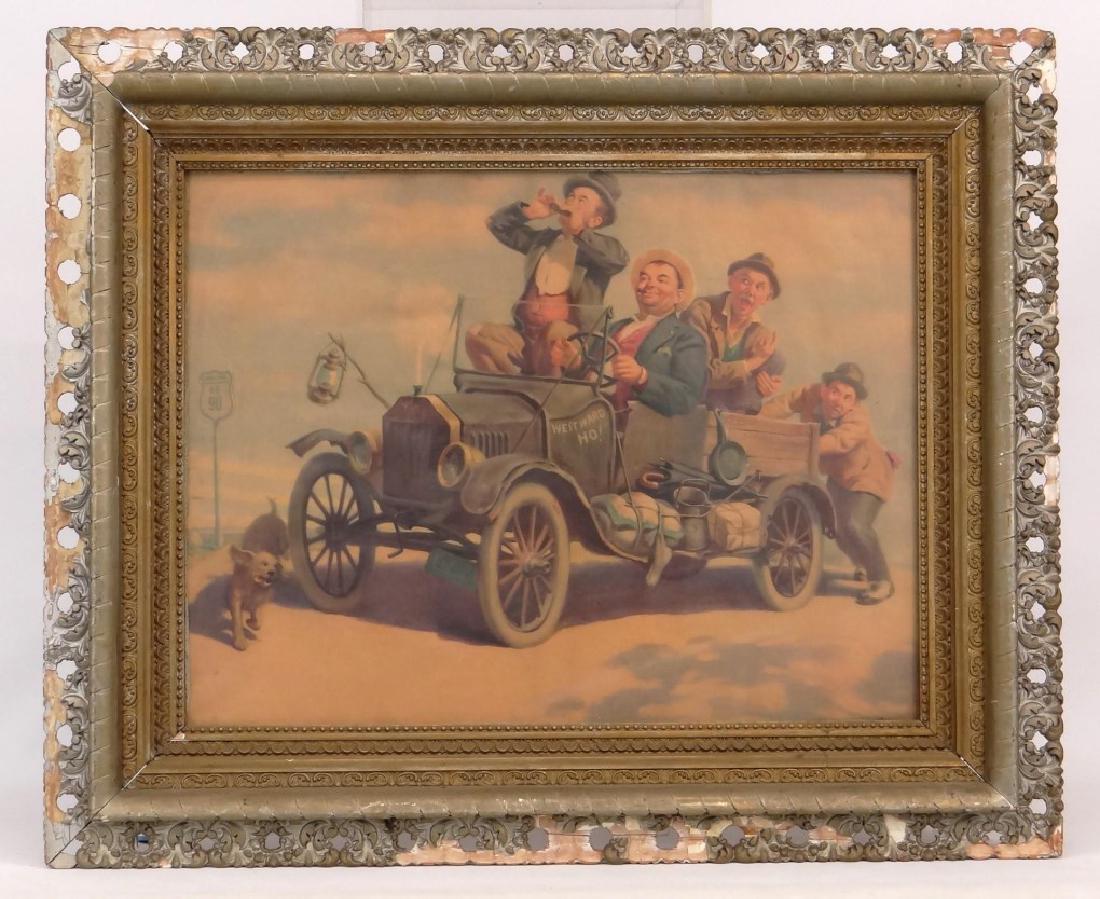 Early Model T Print "WESTWARD HO!" (1 of 4)