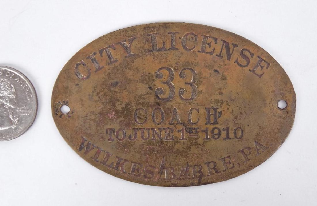 1910 Coach License: 1910 coach license, Wilkesbarre Penna..