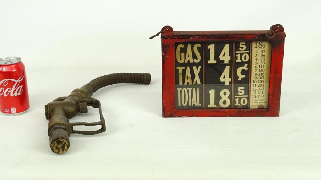 Antique Gas Pump Sign and Buckeye Gas Pump Nozzle (1 of 5)