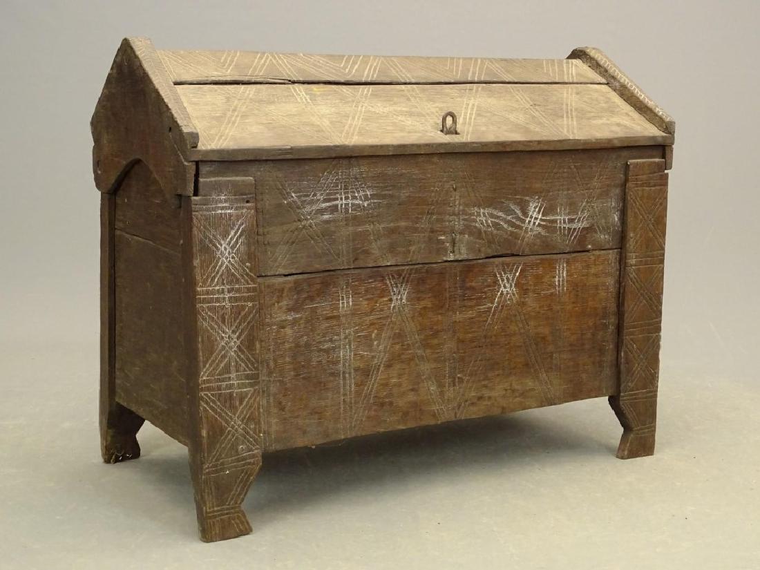 19th c. Carved Trunk (1 of 8)