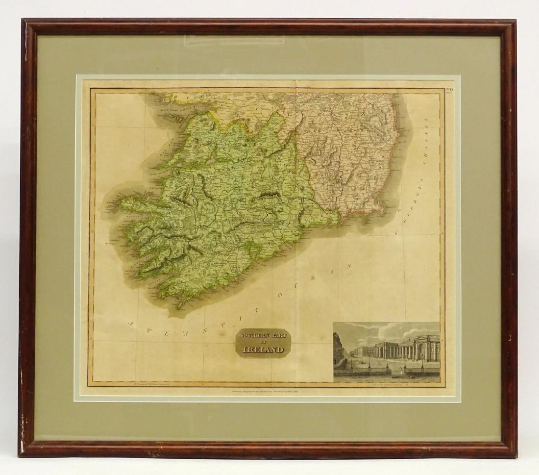 Map: Southern Part Of Ireland: Early map: Southern Part Of Ireland. Sight 20 1/2" x 24 1/2". John Thomson, Edinburgh, c. 1815.