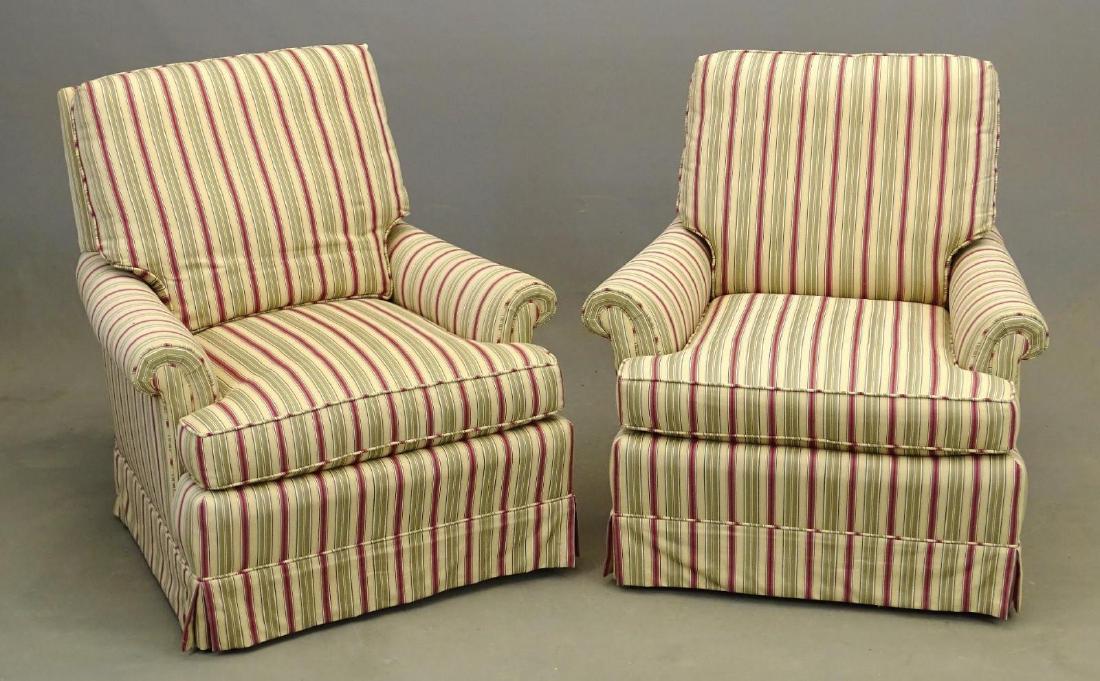 Pair Upholstered Swivel Chairs (1 of 5)