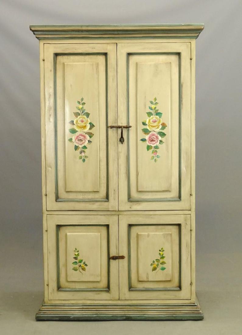 Cupboard: Contemporary (4) door television cupboard. 42" x 27" x 73" Ht..