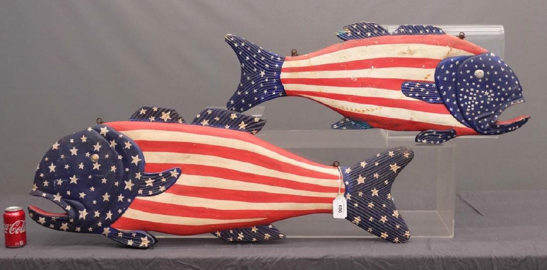 Folk Art Painted Wooden Fish Signs (1 of 10)