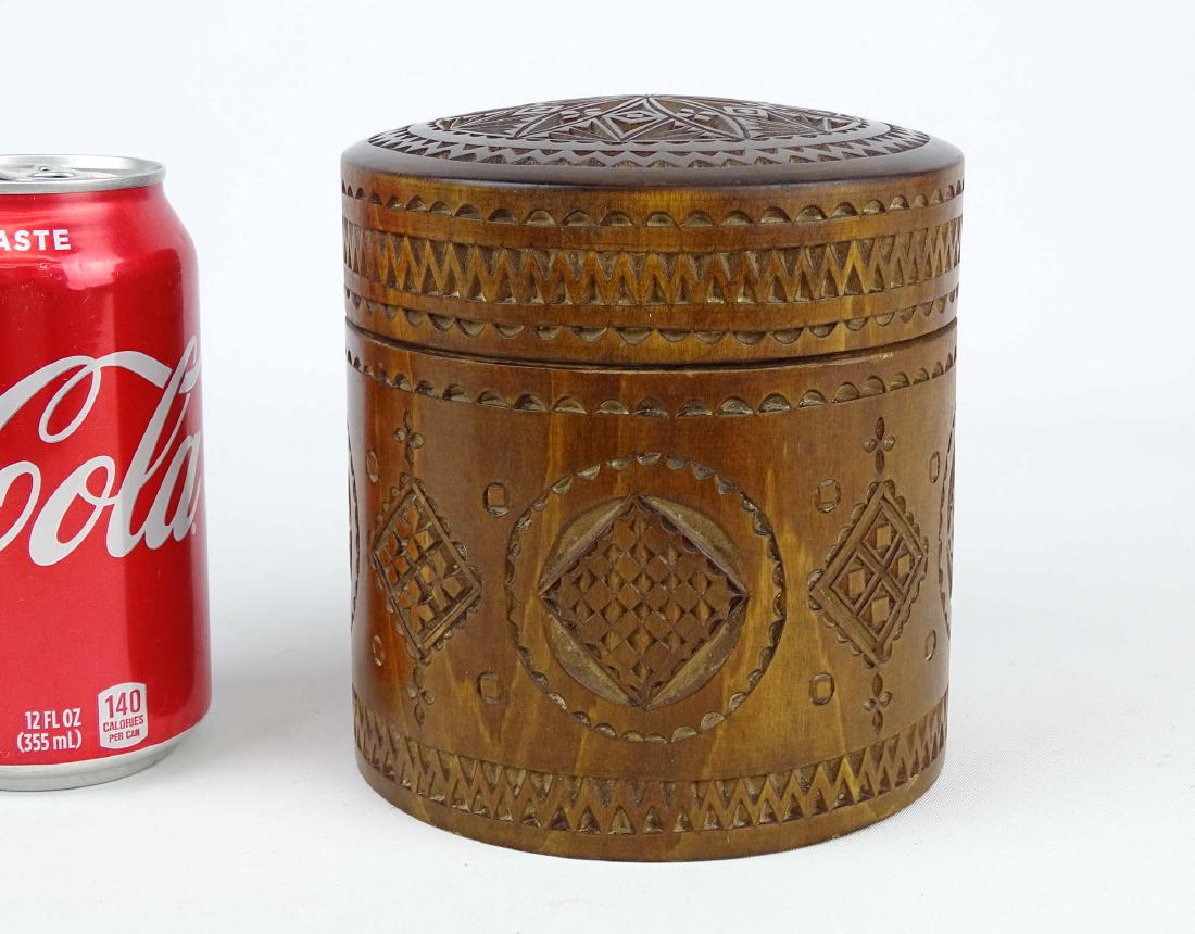 19th c. Carved Wooden Container (1 of 10)