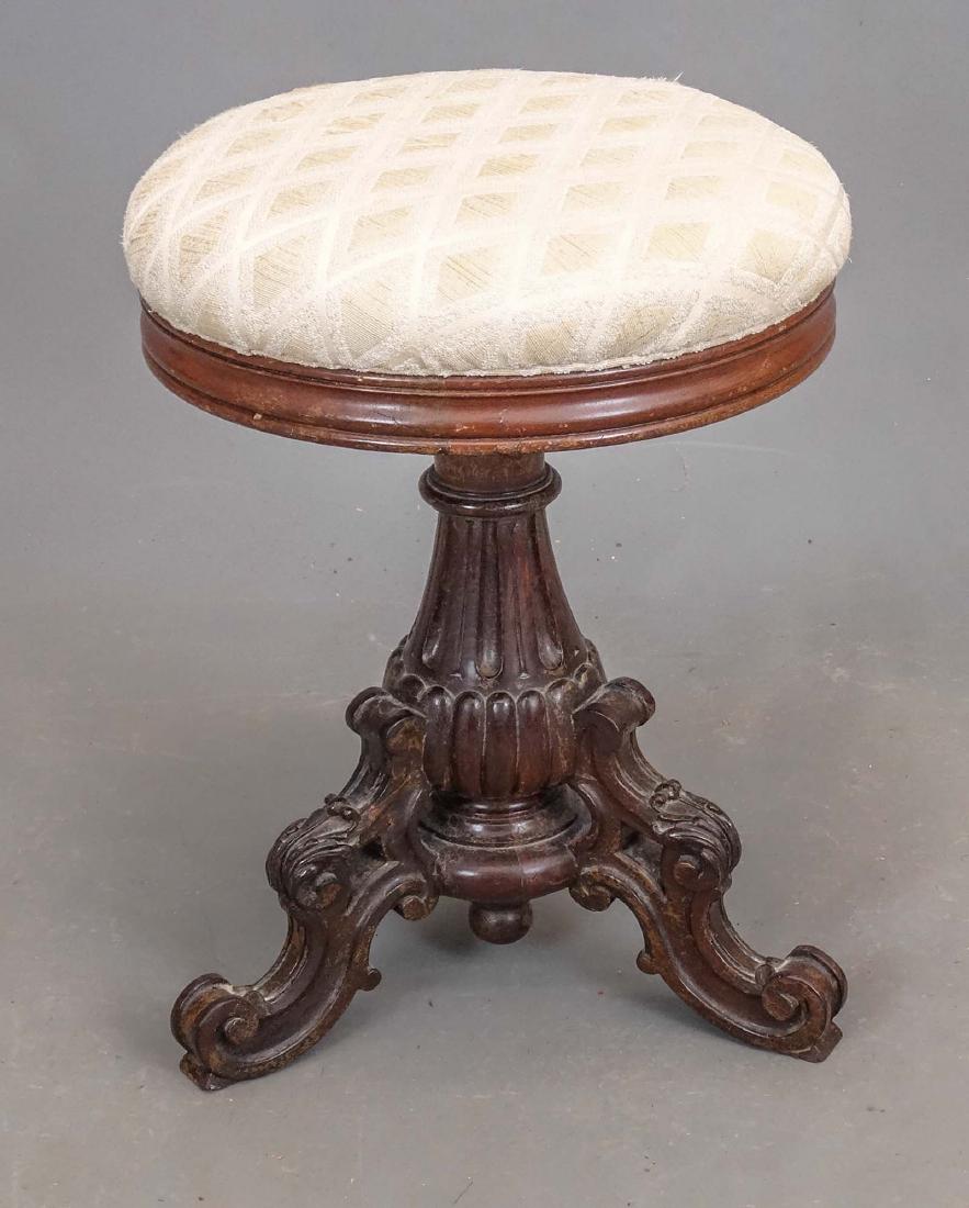 19th c. Carved Piano Stool (1 of 2)
