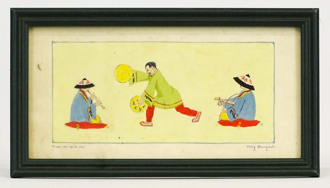 Philip Blampiede (20th Century): Philip Blampiede (20th Century), original illustration plate. Sight 5 1/2" x 12".