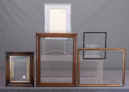 Frame Lot: Lot (5) various frames. Overall size 13" x 11" to 25" x 19".