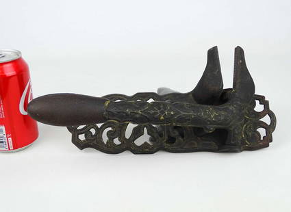 Cast Iron Nutcracker: C. 1880's cast iron nutcracker. Scarce form. 12" L..