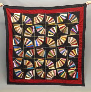 C. 1890's Fans Quilt: C. 1890's Fans quilt. 68" x 73".
