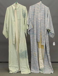 Japanese Kimonos: Lot (2) Japanese Kimonos. Silk.