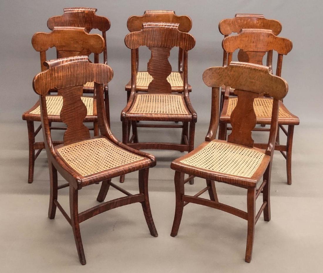 Set Of (8) 19th c. Tiger Maple Chairs (1 of 6)