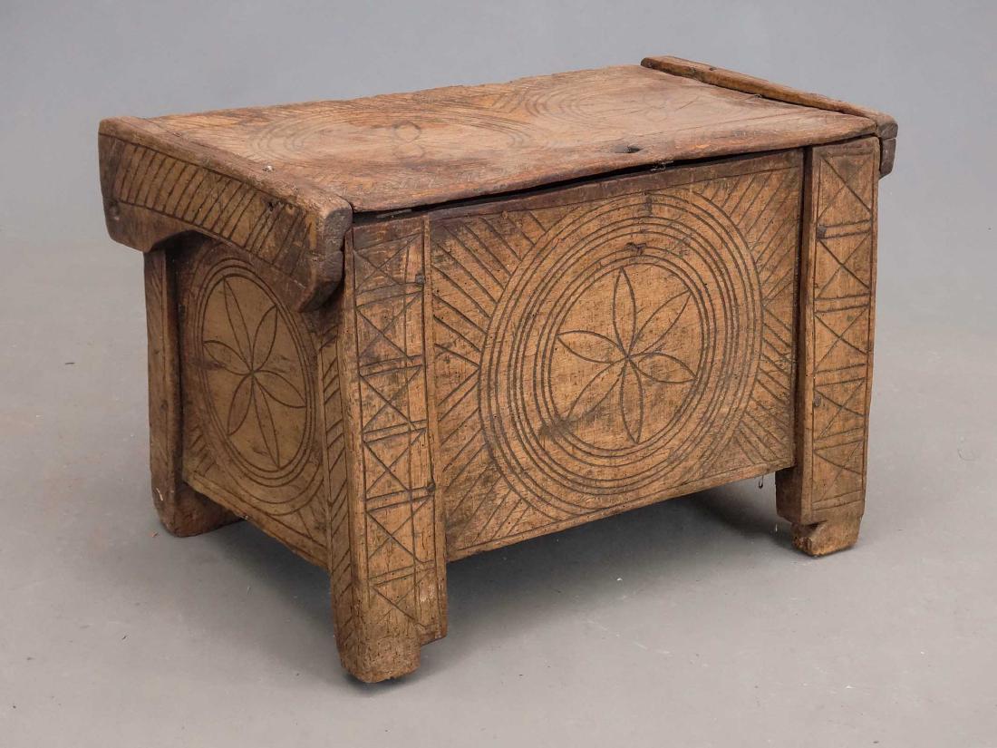 19th c. Carved Trunk (1 of 4)