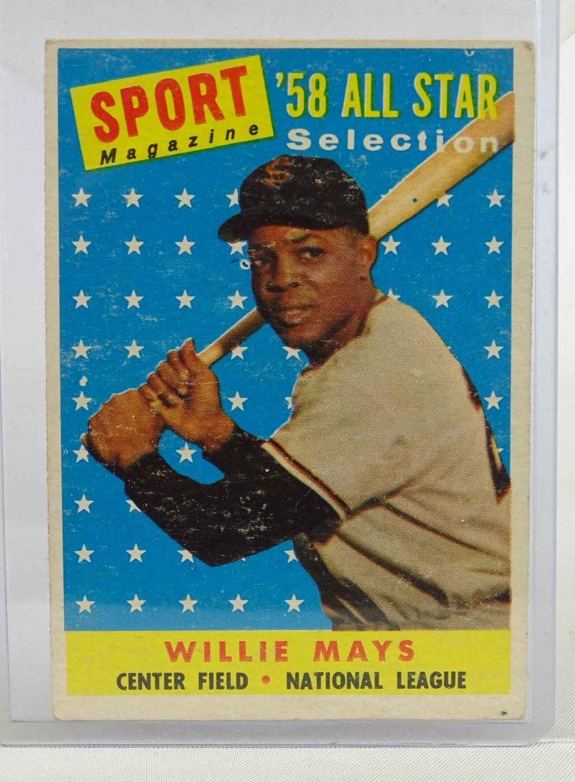 Willie Mays Baseball Card: 1958 Willie Mays All Star baseball card (486).