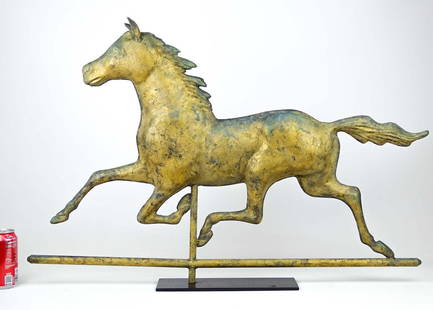 Horse Weathervane: Full bodied horse weathervane. Base included. 34" W., 23" Ht..