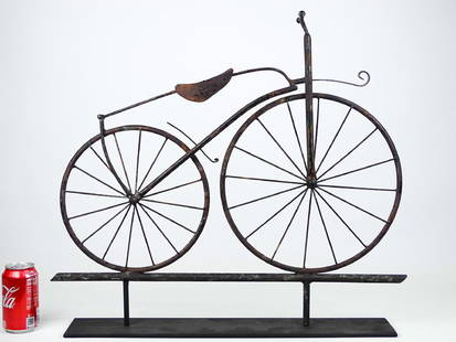 Boneshaker Bicycle Weathervane: Boneshaker bicycle weathervane. Base included. 26" x 22".