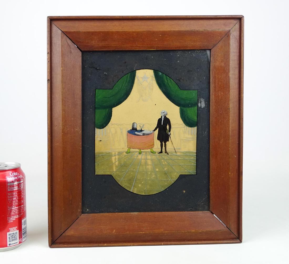 19th c. George Washington Reverse Painting (1 of 3)