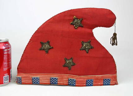 1876 Centennial Parade Hat: Scarce 1876 Centennial Parade hat. 11 1/2" x 8 1/2".