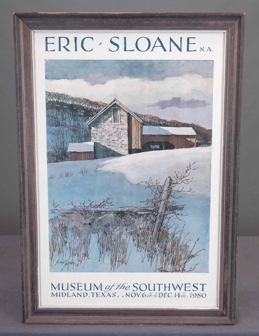 Eric Sloane Signed Poster: Eric Sloane signed poster. Museum of the Southwest, Midland, Texas, Nov. 6th to Dec. 14th, 1980. Sight 28 1/2" x 18 1/2".