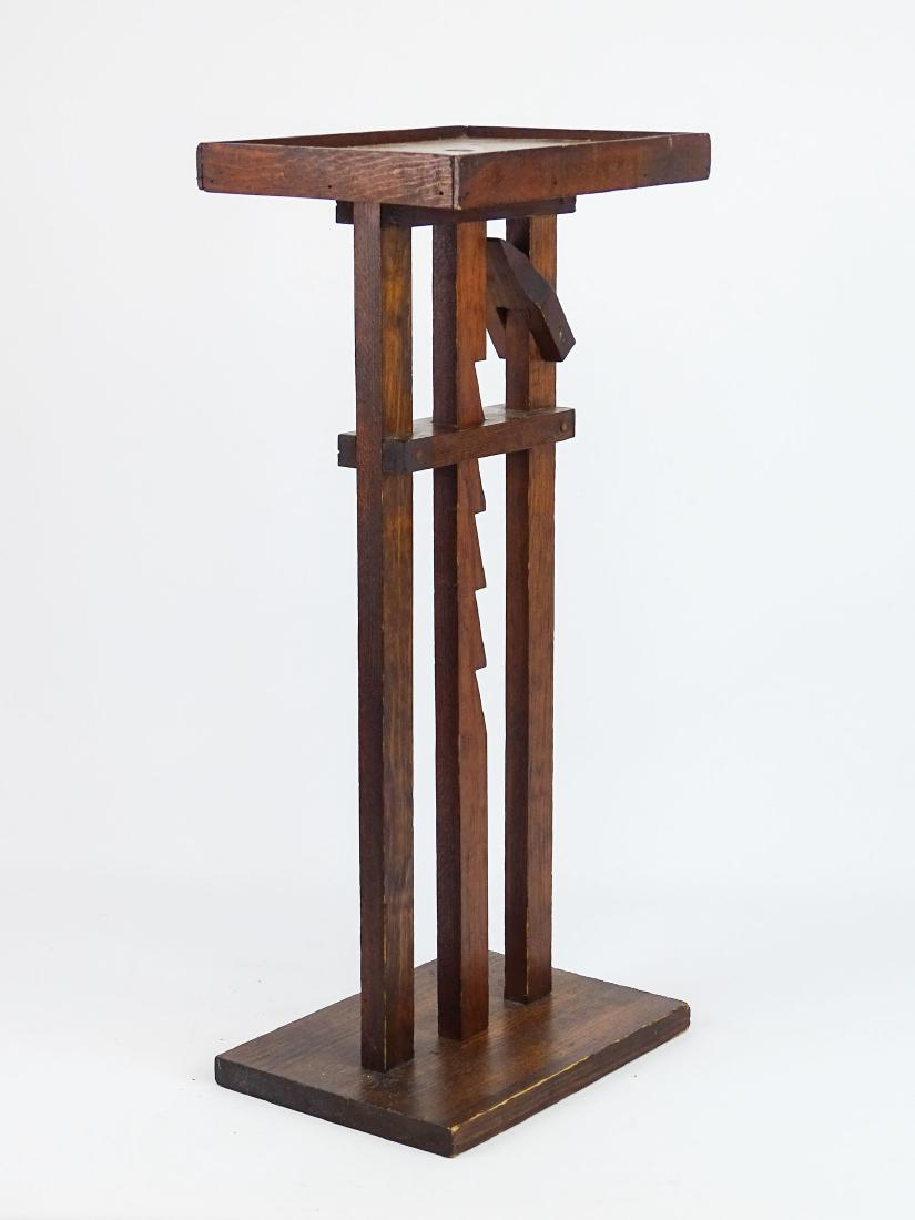 Colonial Style Adjustable Lighting Device: Nutting era Colonial style adjustable lighting device. 11 1/4" x 8" x 24 1/2" Ht..